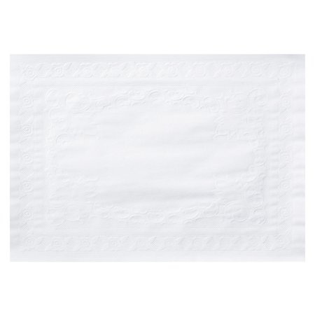 Brooklace 10" x 14" Classic Embossed White Paper Placemats 1000 PK 601SE1014